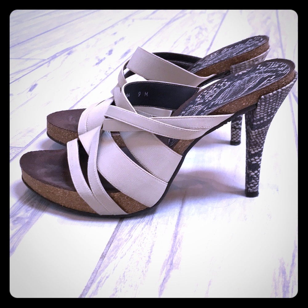 Tan strappy heels